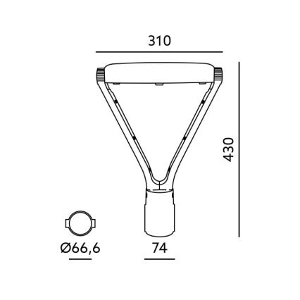 LED gadelampe NEXPARK LED/30/40/60W/230V 3000/4000/6500K IP66