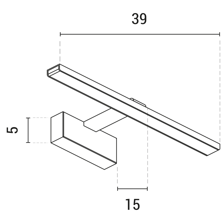 LED gallerilampe LED/9W/230V 3000K 39 cm hvid