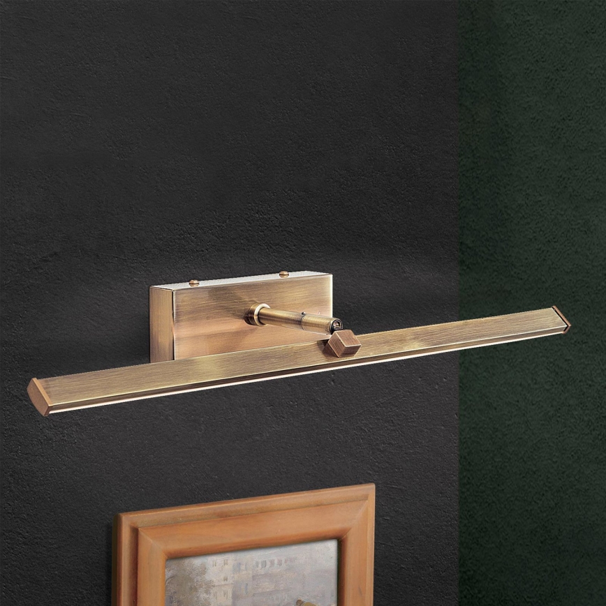 LED gallerilampe PUBLIO LED/10W/230V 50 cm guldfarvet/patina