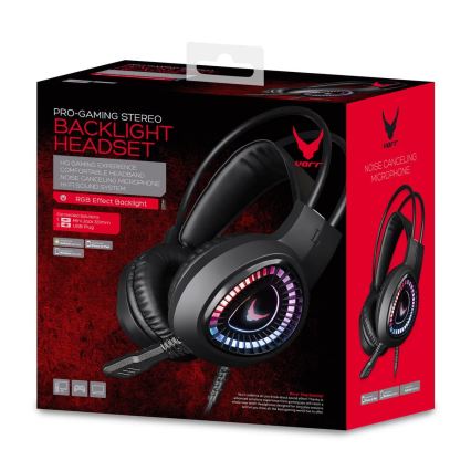 LED gaming headset RGB-farver VARR med mikrofon