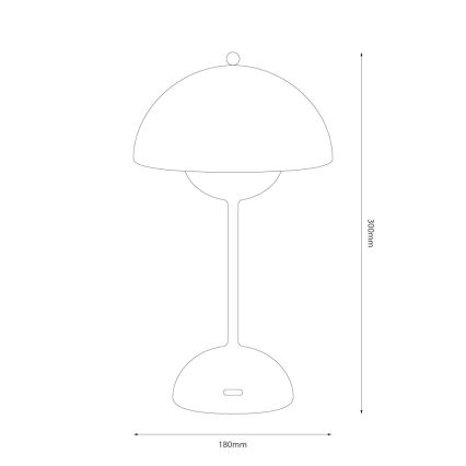 LED genopladelig berøringsbetjent bordlampe COSTA LED/3W/5V 2400 mAh 3000-6000K sort