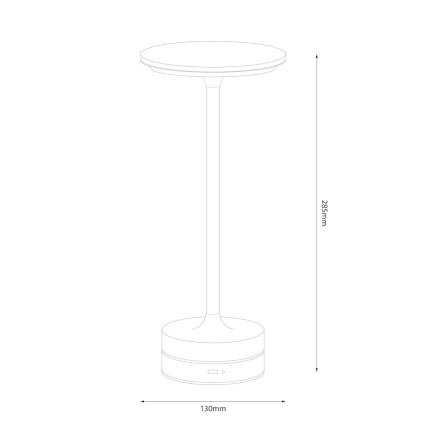 LED genopladelig berøringsbetjent bordlampe TAVOLO LED/2,5W/5V 2400 mAh 3000-6000K sort