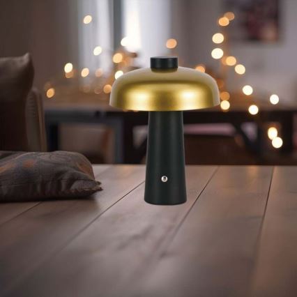 LED Dæmpbar genopladelig touch bordlampe LED/3W/5V 3000-6000K 1800 mAh sort/guld