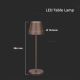 LED Genopladelig bordlampe m. touch-funktion dæmpbar LED/2W/5V 4400 mAh 3000K IP54 brun