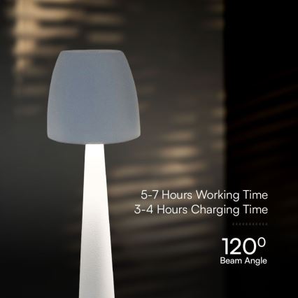 LED Genopladelig bordlampe m. touch-funktion dæmpbar LED/3W/5V 3000-6000K 1800 mAh hvid