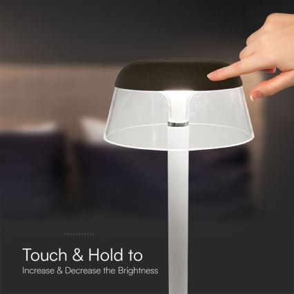 LED Genopladelig bordlampe m. touch-funktion dæmpbar LED/3W/5V 3000-6000K 1800 mAh hvid