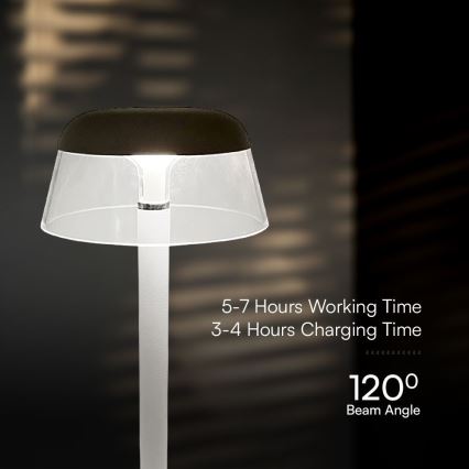 LED Genopladelig bordlampe m. touch-funktion dæmpbar LED/3W/5V 3000-6000K 1800 mAh hvid