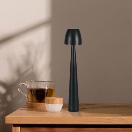LED Genopladelig bordlampe m. touch-funktion dæmpbar LED/3W/5V 3000-6000K 1800 mAh sort