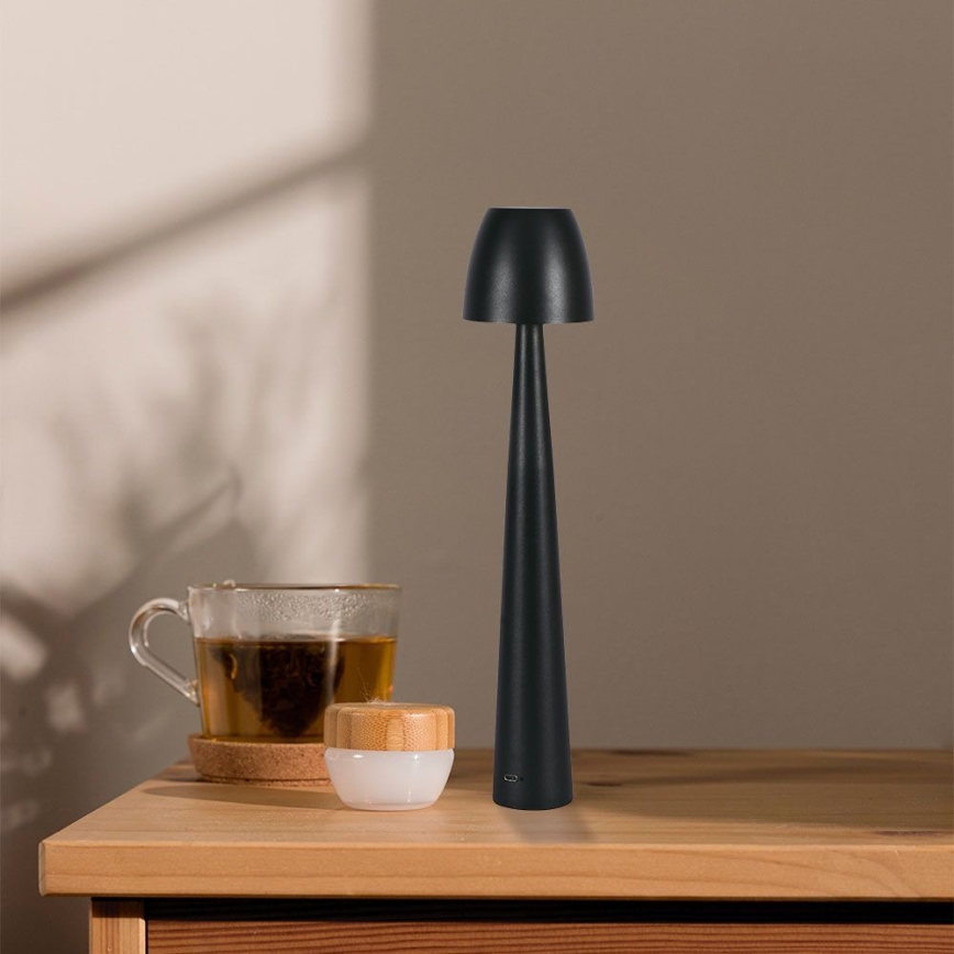 LED Genopladelig bordlampe m. touch-funktion dæmpbar LED/3W/5V 3000-6000K 1800 mAh sort
