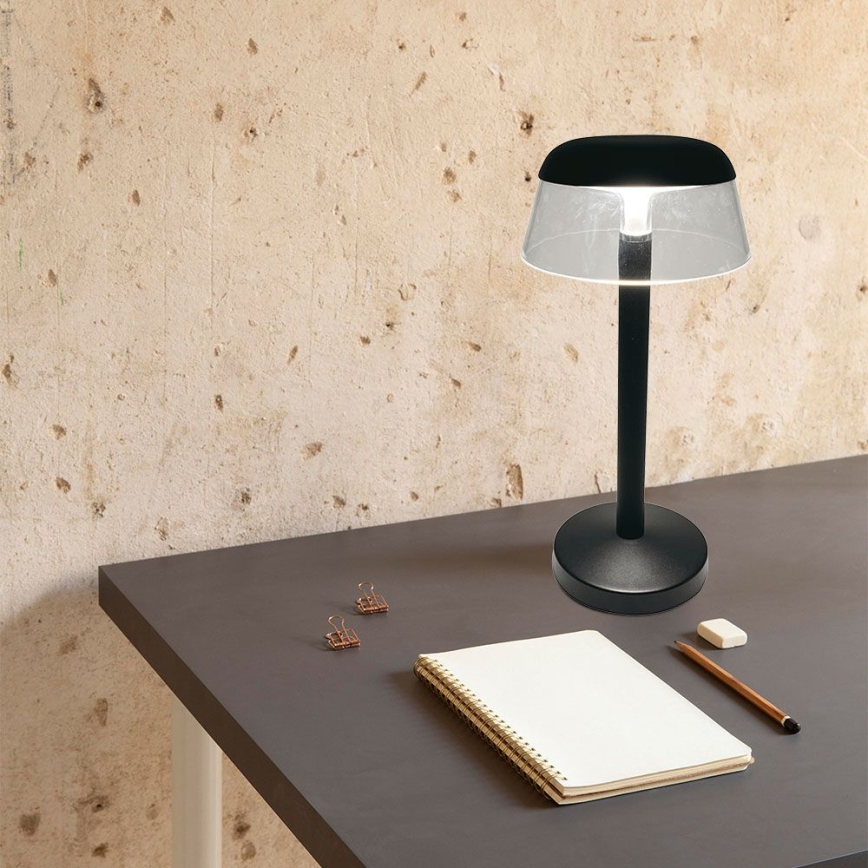 LED Genopladelig bordlampe m. touch-funktion dæmpbar LED/3W/5V 3000-6000K 1800 mAh sort