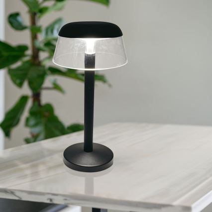 LED Genopladelig bordlampe m. touch-funktion dæmpbar LED/3W/5V 3000-6000K 1800 mAh sort