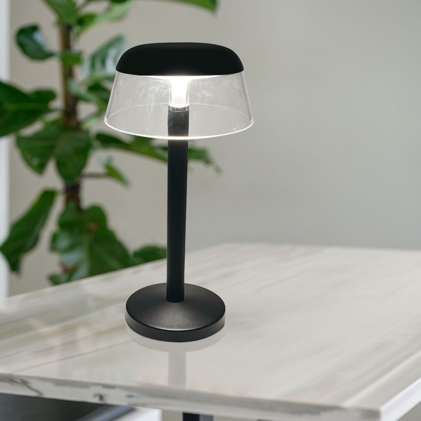 LED Genopladelig bordlampe m. touch-funktion dæmpbar LED/3W/5V 3000-6000K 1800 mAh sort