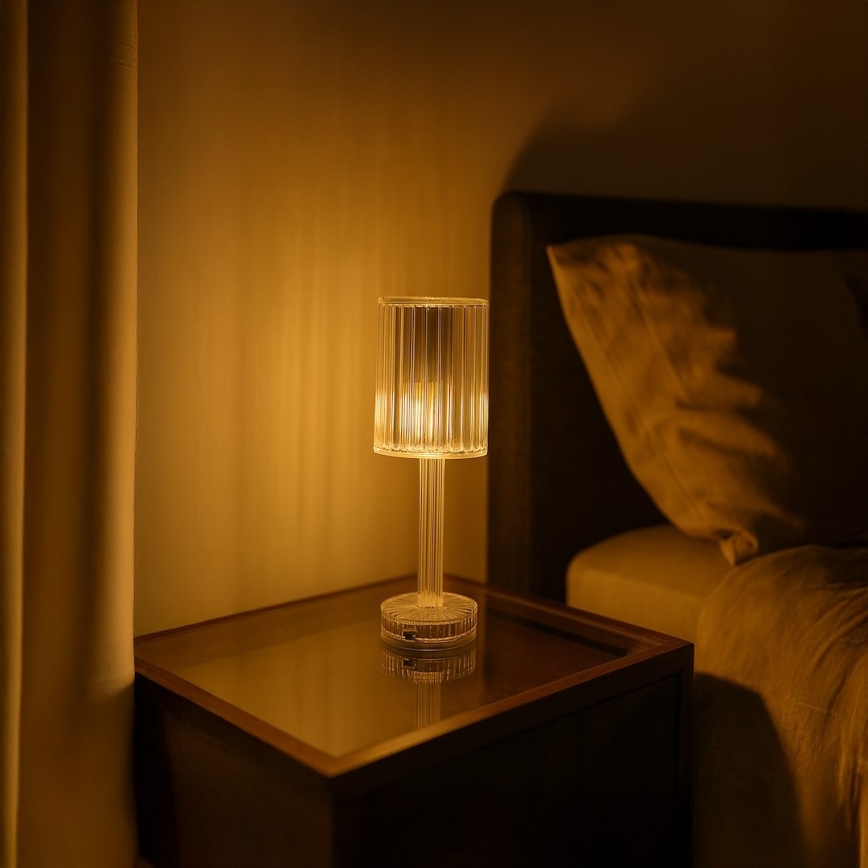 LED-genopladelig bordlampe SIMPLE med berøringsbetjening, 1 W/5 V, 2400 mAh, 3000–6000 K, klar