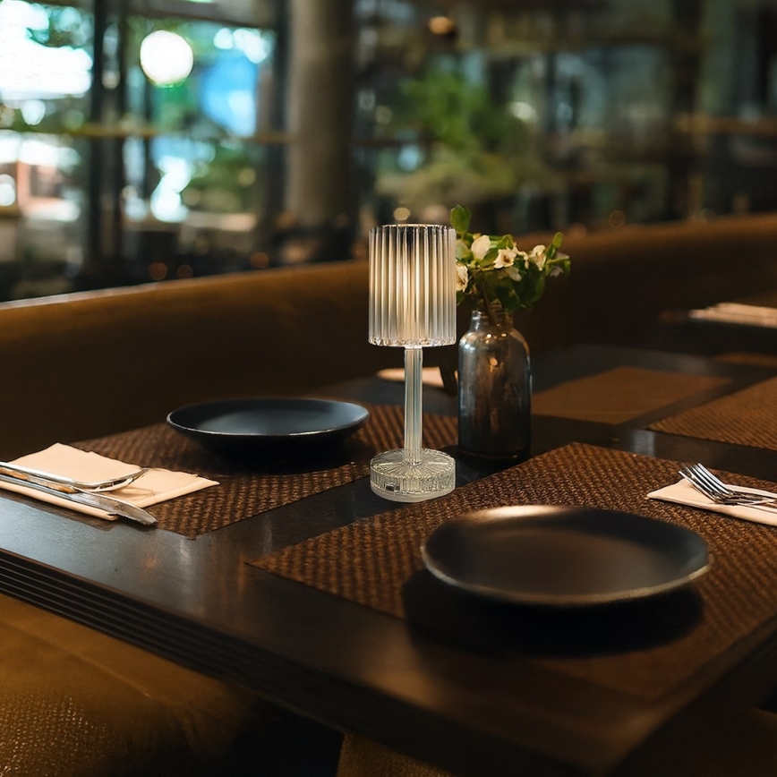 LED-genopladelig bordlampe SIMPLE med berøringsbetjening, 1 W/5 V, 2400 mAh, 3000–6000 K, klar