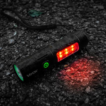 LED Dæmpbar genopladelig lommelygte med rødt lys LED/5W/5V IPX4 250 lm 2000 mAh