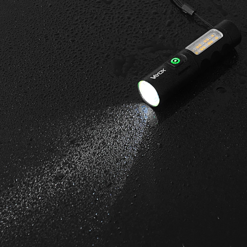 LED Dæmpbar genopladelig lommelygte med rødt lys LED/5W/5V IPX4 250 lm 2000 mAh