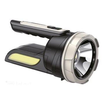 LED genopladelig lommelygte 2xLED/3W/5V 210 lm 1200 mAh sort