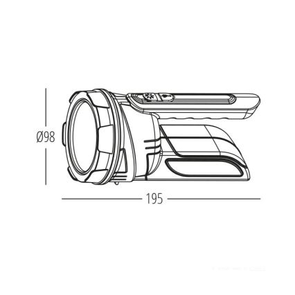 LED genopladelig lommelygte 2xLED/3W/5V 210 lm 1200 mAh sort