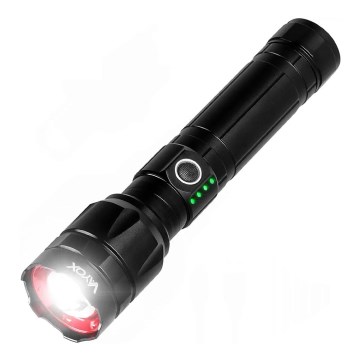 LED Genopladelig lommelygte m. powerbank dæmpbar funktion LED/30W/5V IPX5 1060 skinnende 5000 mAh