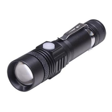 LED genopladelig lommelygte med cykelholder LED / Li-Ion