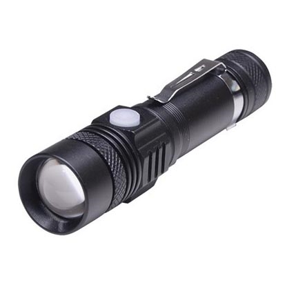 LED genopladelig lommelygte med cykelholder LED / Li-Ion