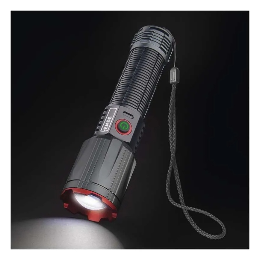 LED genopladelig metal lommelygte LED/5V 3000 skinnende 5000 mAh IP43