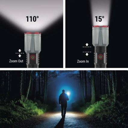 LED genopladelig metal lommelygte LED/5V 3000 skinnende 5000 mAh IP43