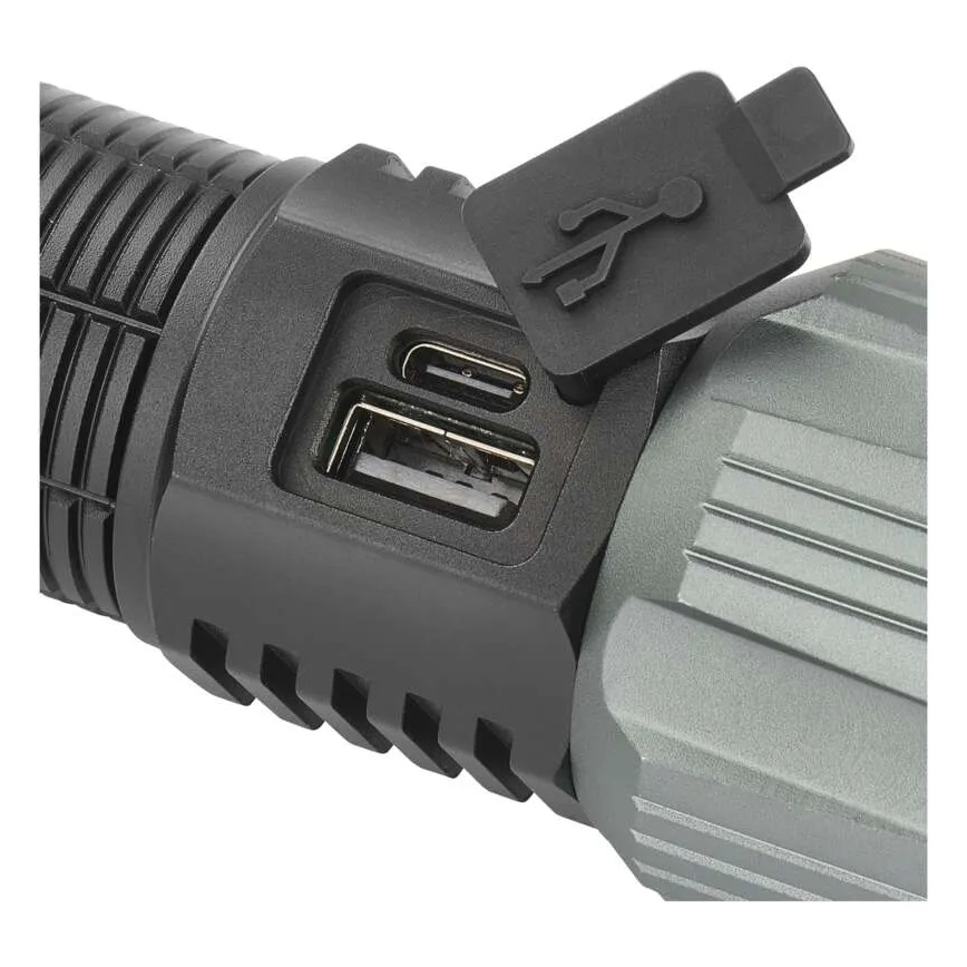 LED genopladelig metal lommelygte LED/5V 3000 skinnende 5000 mAh IP43