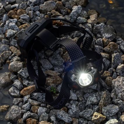 LED Dæmpbar genopladelig pandelampe med sensor, powerbank-funktion og rødt lys LED/10W/5V IP44 1200 lm 4000 mAh