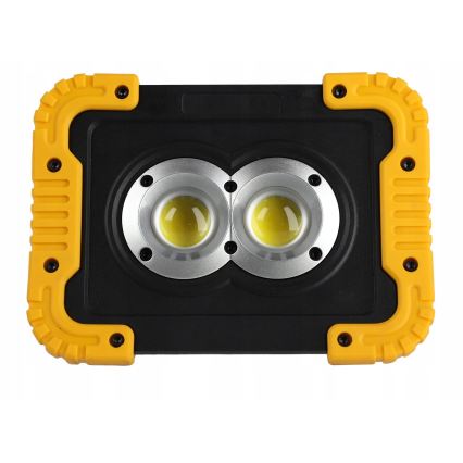 LED genopladelig projektør med indbygget powerbank LED/20W/5V 4400 mAh IP44 sort/gul