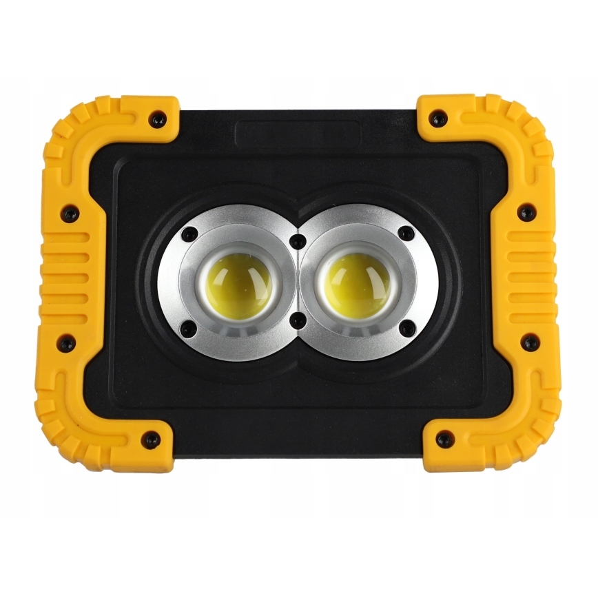 LED genopladelig projektør med indbygget powerbank LED/20W/5V 4400 mAh IP44 sort/gul