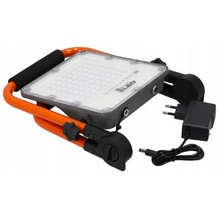 LED genopladelig projektør med stativ LED/50W/3,2V 4500K 10000 mAh IP65 orange