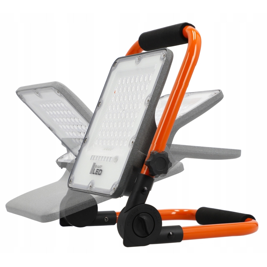 LED genopladelig projektør med stativ LED/50W/3,2V 4500K 5000 mAh IP65 orange