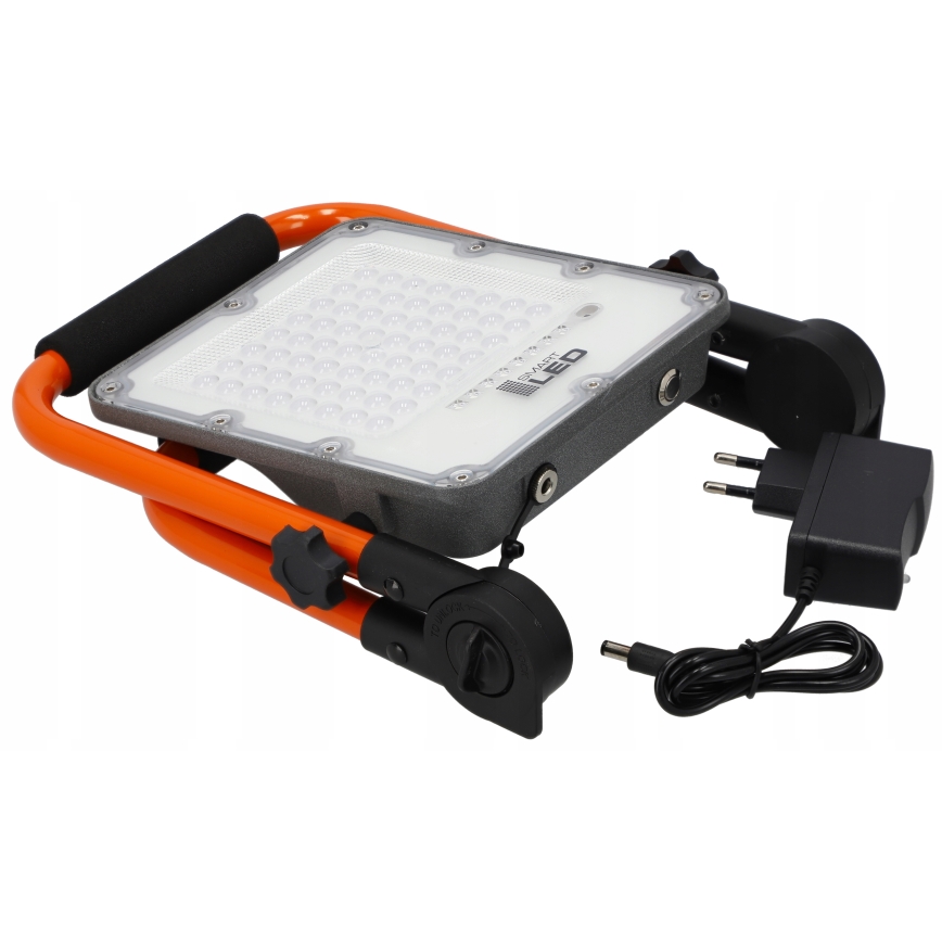 LED genopladelig reflektor med stativ LED/100W/3,2V 4500K 15000 mAh IP65 orange