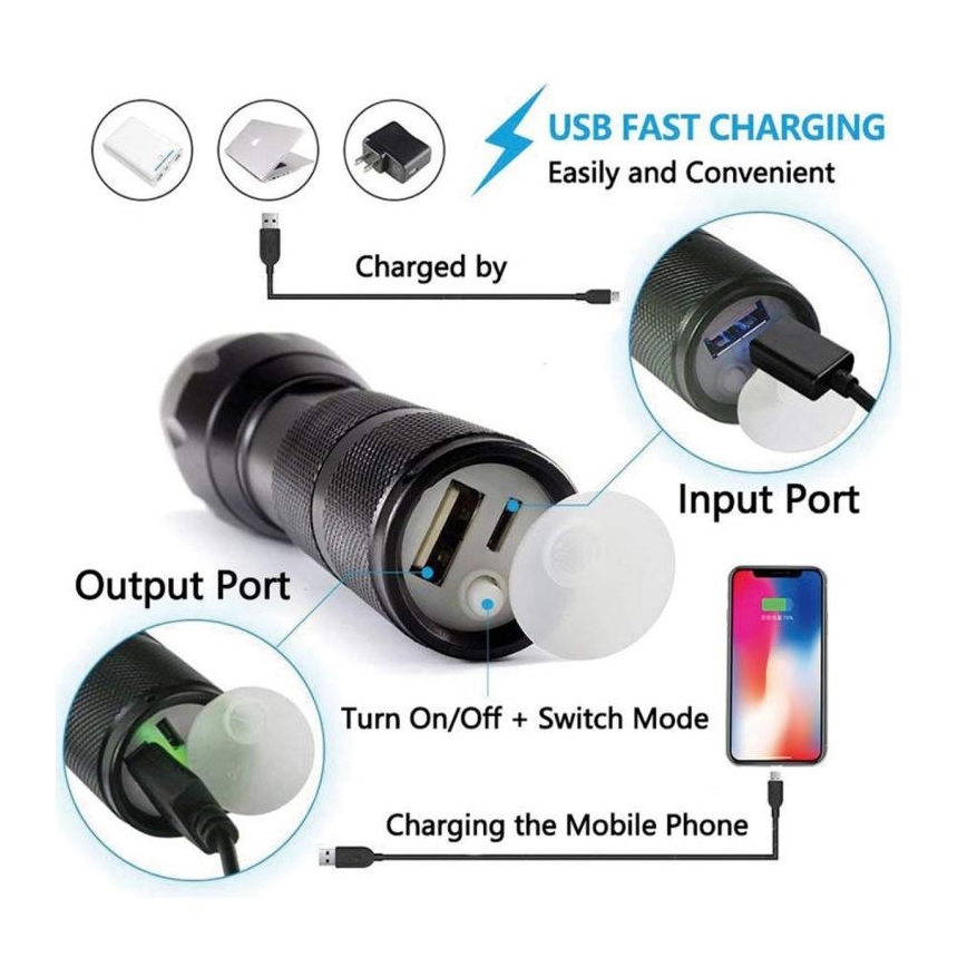 LED genopladelig stavlygte LED/10W/4,5V