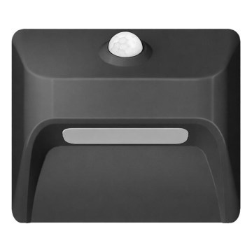 LED genopladelig trappelampe med bevægelses- og skumringssensor STEP LIGHT LED/0,3W/3,7V 2200 mAh IP53 sort