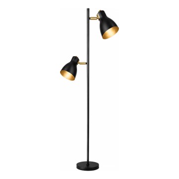 LED-gulvlampe 2xE27/7W/230V 2700K sort