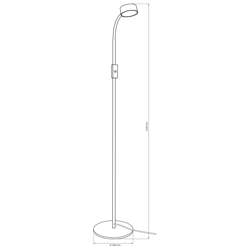 LED Dæmpbar touch-funktion gulvlampe BRUNO LED/3W/230V 3000/4000/6500K sort