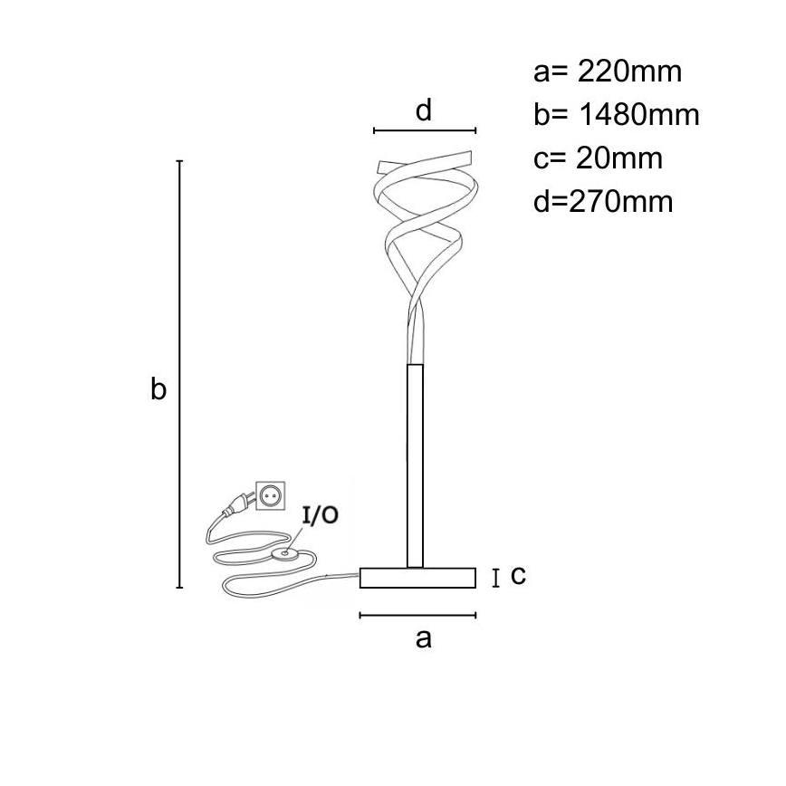LED gulvlampe dæmpbar LED/50W/230V 3000-6500K grå + fjernbetjening