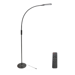 LED gulvlampe dæmpbar LED/9W/24V sort + fjernbetjening