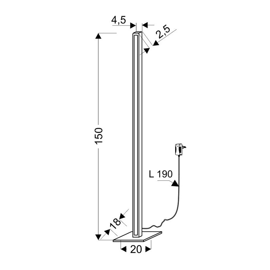 LED Dæmpbar touch-funktion gulvlampe RODNEY LED/35W/230V bøg
