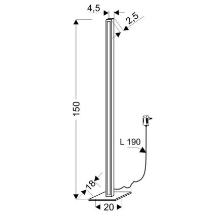 LED Dæmpbar touch-funktion gulvlampe RODNEY LED/35W/230V bøg