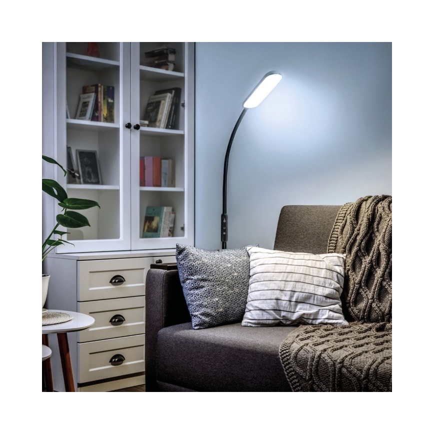 LED gulvlampe dæmpbar TEILO LED/10W/230V 3000/4000/6500K sort + fjernbetjening