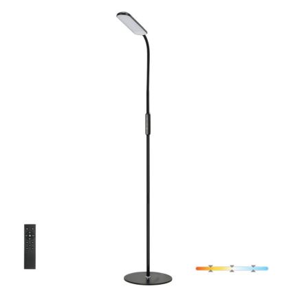 LED gulvlampe dæmpbar TEILO LED/10W/230V 3000/4000/6500K sort + fjernbetjening
