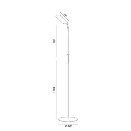 LED gulvlampe dæmpbar TEILO LED/10W/230V 3000/4000/6500K sort + fjernbetjening