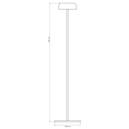 LED Dæmpbar touch-funktion udendørs gulvlampe TRYPOLIS LED/2W/5V USB 1800 mAh IP44 sort