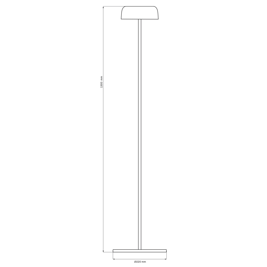 LED Dæmpbar touch-funktion udendørs gulvlampe TRYPOLIS LED/2W/5V USB 1800 mAh IP44 sort