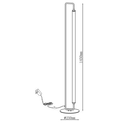 LED gulvlampe FELICJA LED/24W/230V 4000K sort