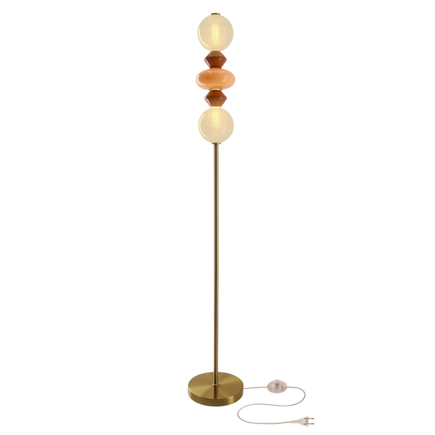LED gulvlampe FLORES LED/15W/230V guld/orange/brun