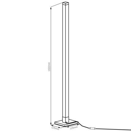LED gulvlampe m. RGBW-farver dæmpbar MAGICAL LED/7W/230V + fjernbetjening